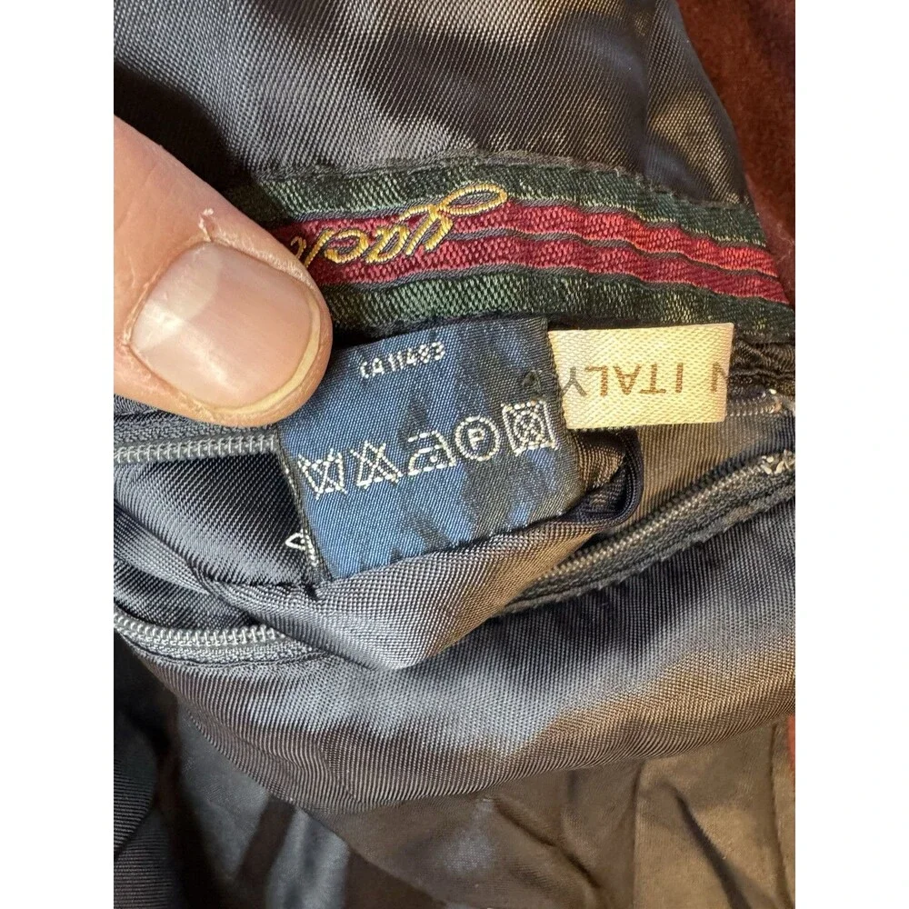 PAUL & SHARK Bomber Jacket Full Zip Maroon VINTAGE COAT Virgin Wool Men’s Medium